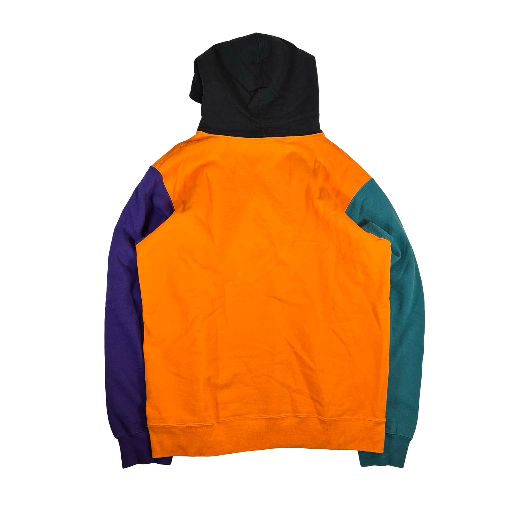 Supreme S Logo Colorblocked Hooded Sweatshirt Orange [USED] - XL (Used) - Image 2