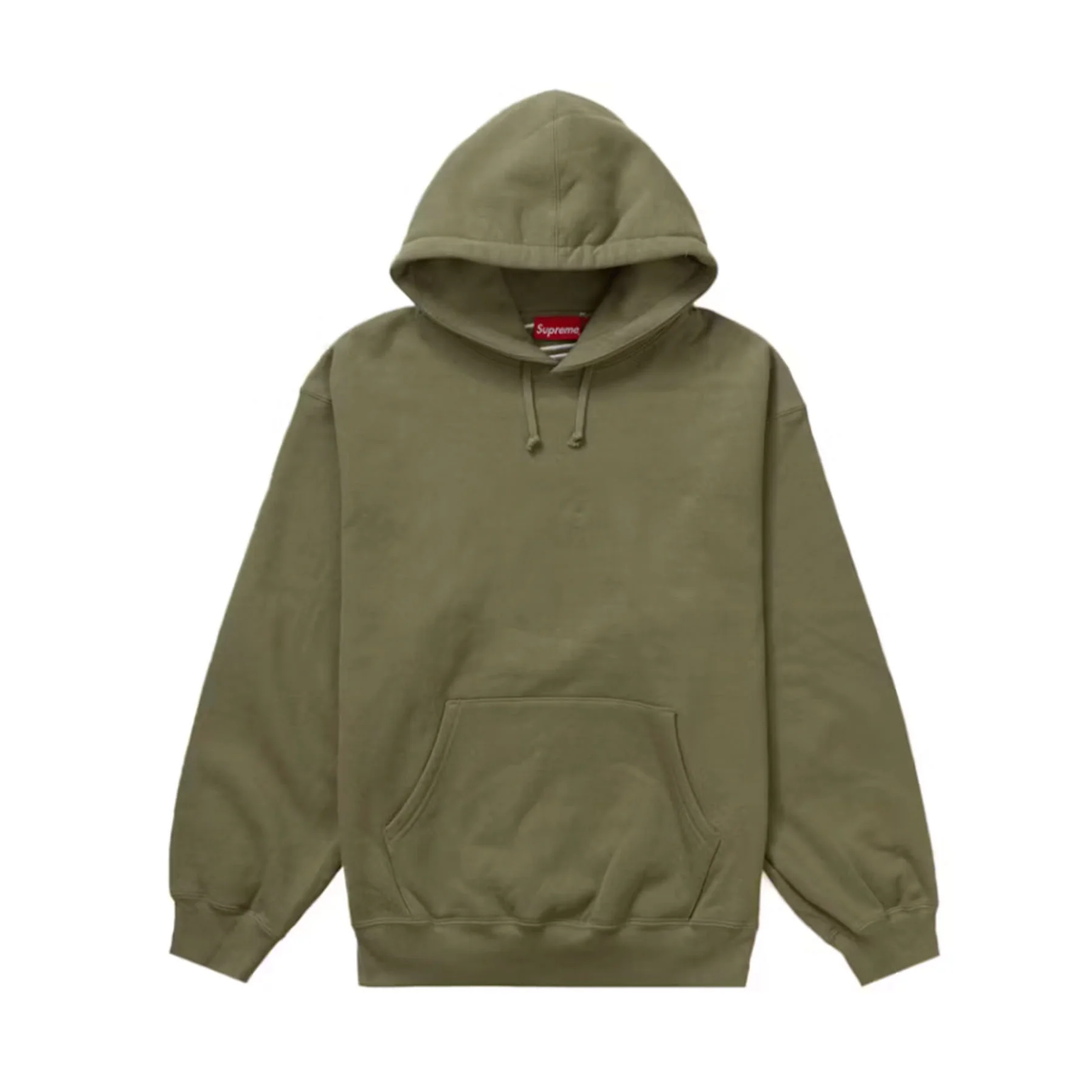 Supreme Satin Appliqué Hooded Sweatshirt (FW23) Light Olive [USED] - S (Used) - Image 2