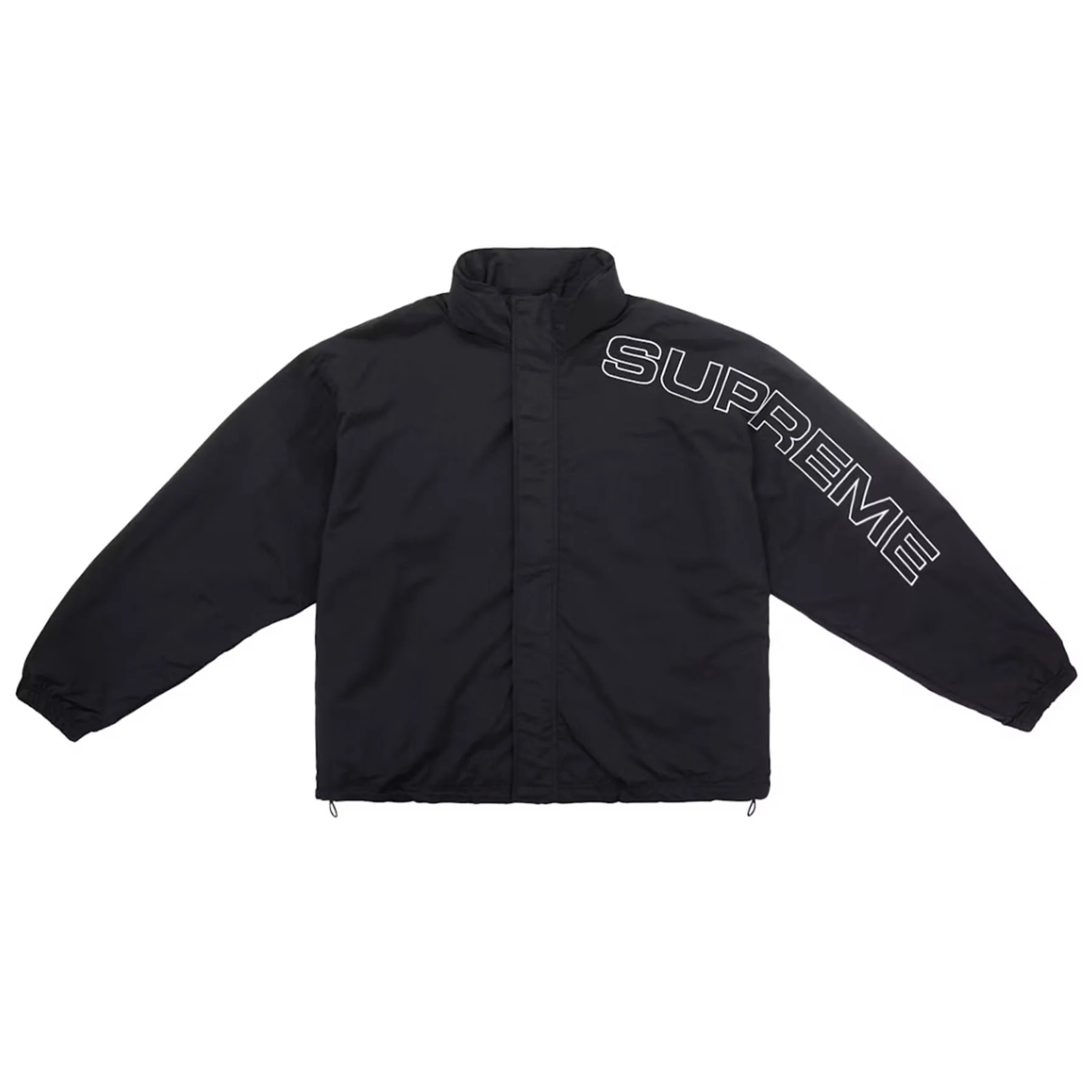Supreme Spellout Embroidered Track Jacket (FW24) Black [USED] - S (Used) - Image 2