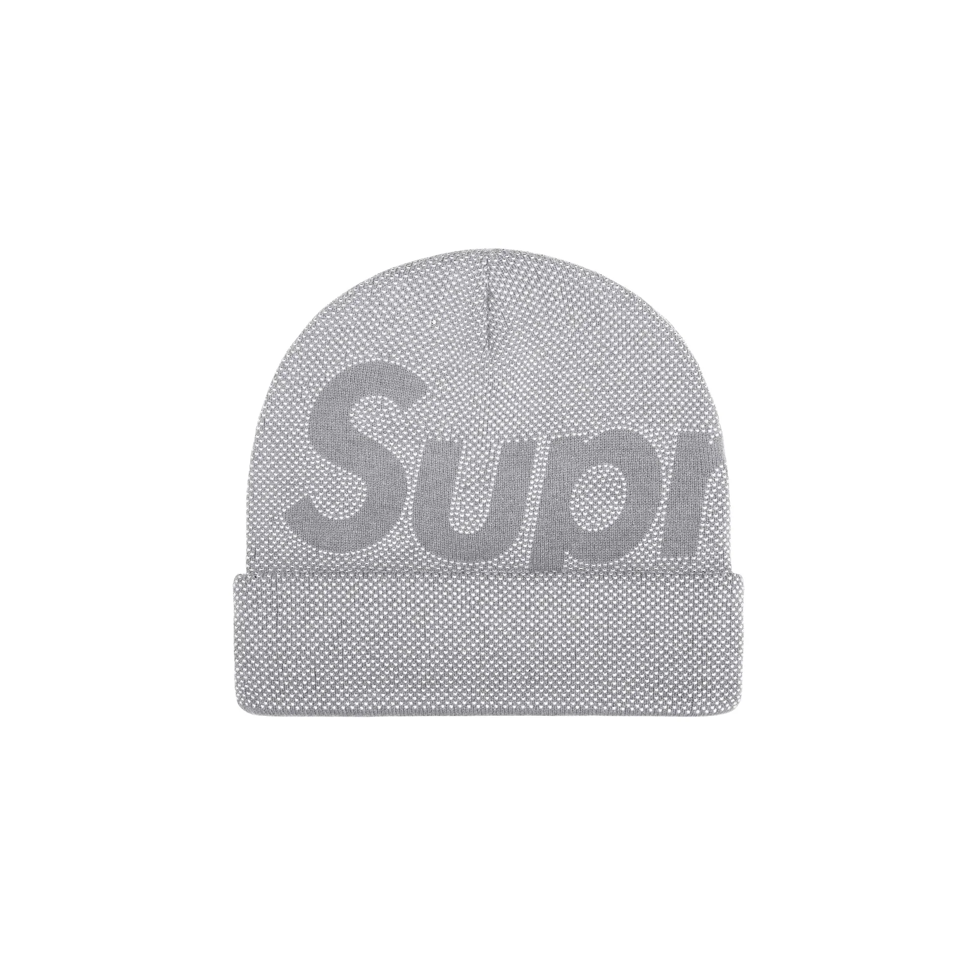 Supreme Studded Knockout Big Logo Beanie Heather Grey