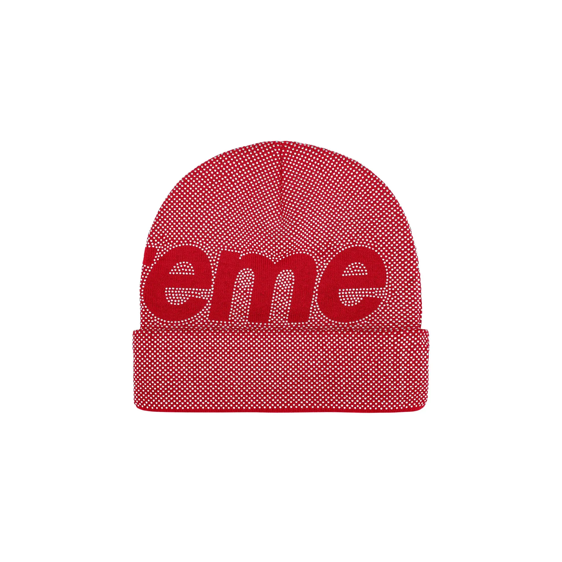 Supreme Studded Knockout Big Logo Beanie Red - Image 2