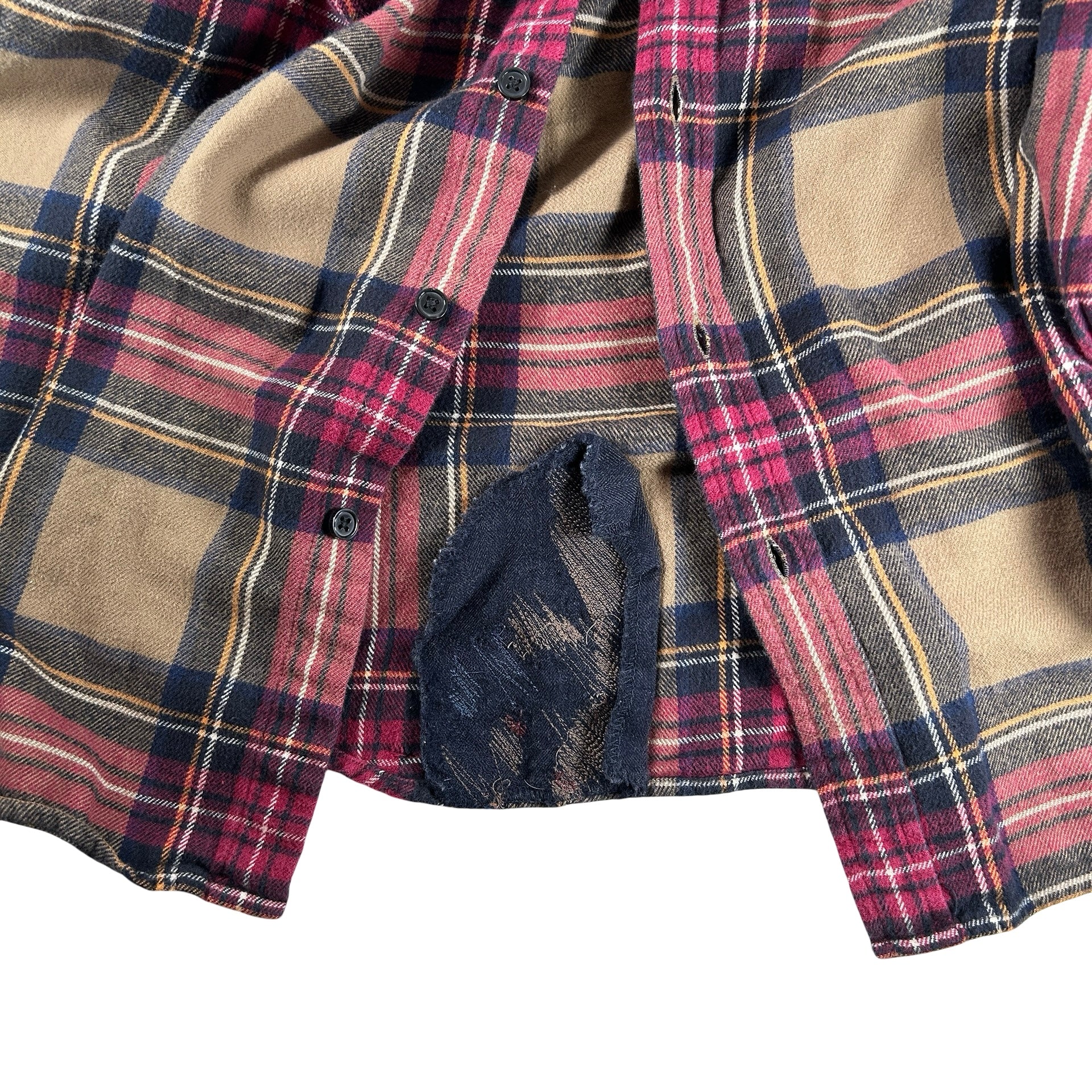Supreme Tartan Flannel Shirt Tan [USED] - L (Used) - Image 2