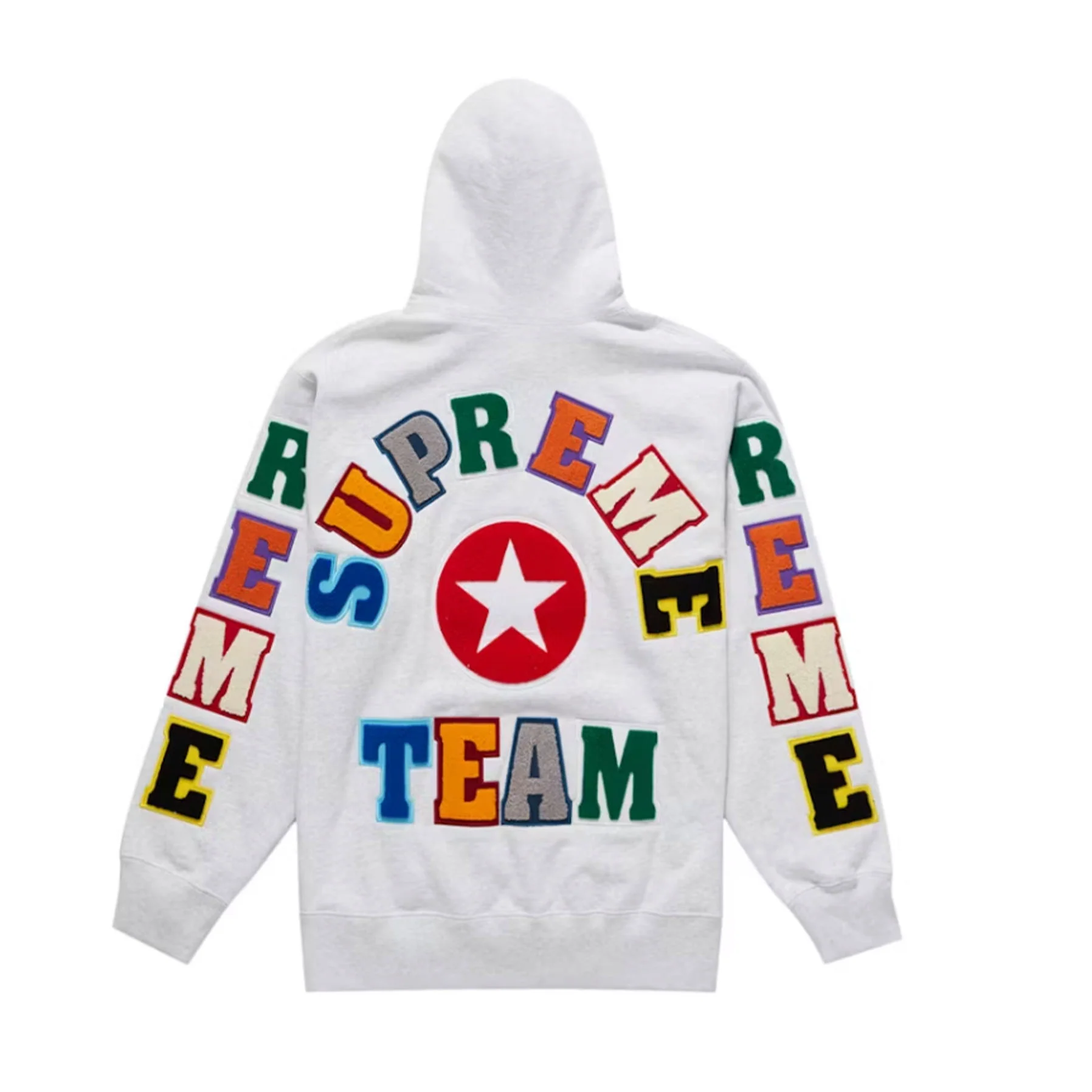 Supreme Team Chenille Hooded Sweatshirt Ash Grey [USED] - L (Used) - Image 2
