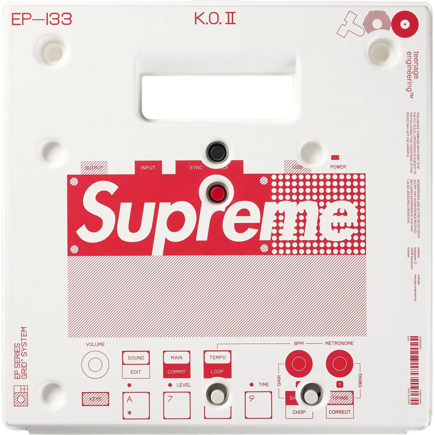 Supreme teenage engineering EP-133 K.O. II Sampler White - Image 3