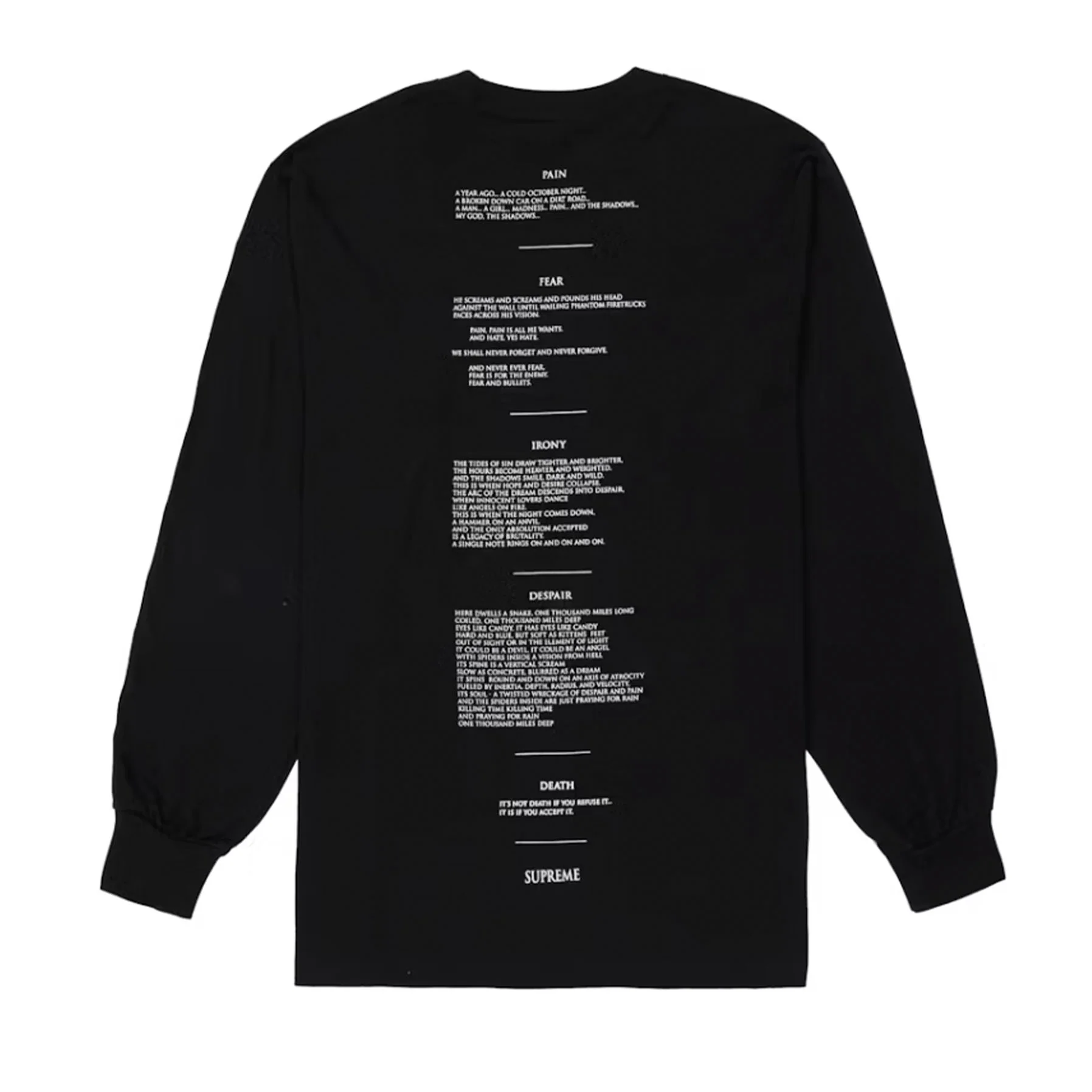 Supreme The Crow L/S Tee Black [USED] - S (Used) - Image 2