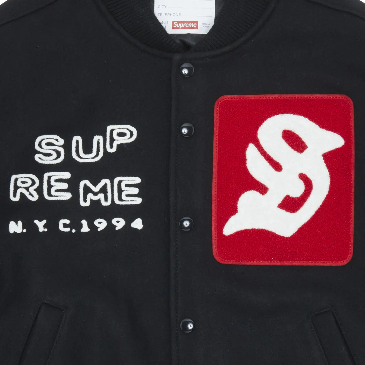 Supreme Tourist Varsity Jacket Black - Image 3