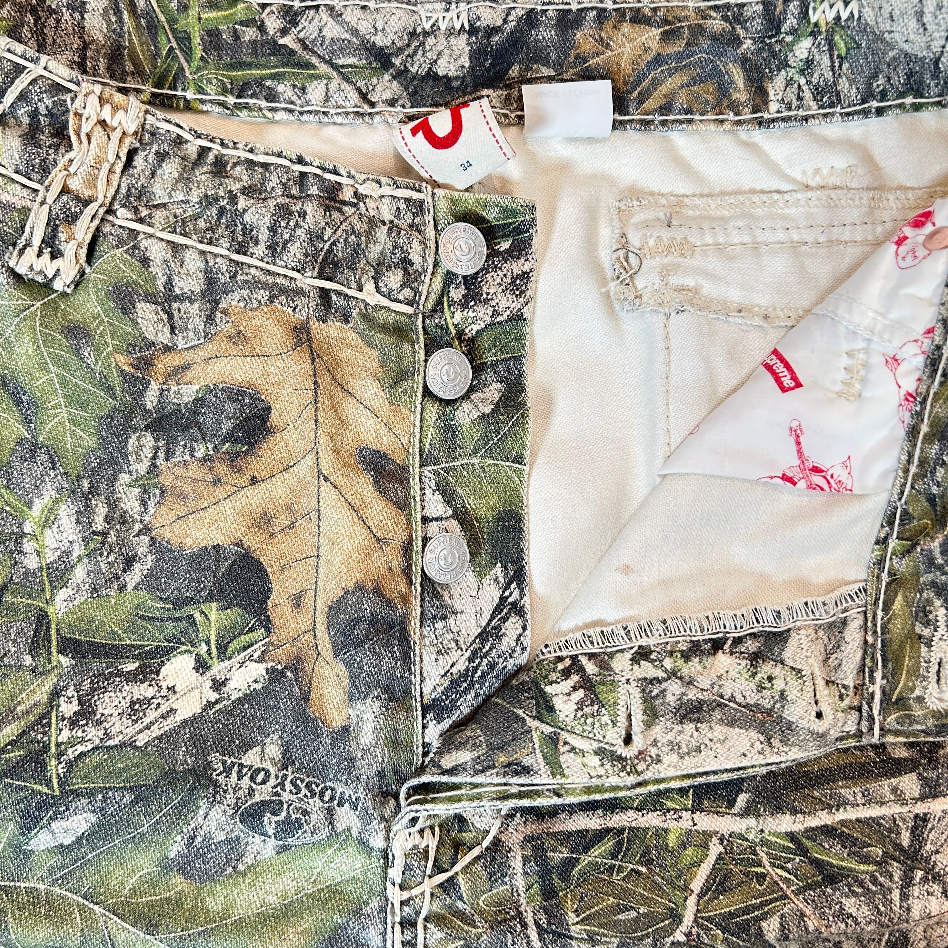 Supreme True Religion Denim Cargo Pant Mossy Oak Camo [USED] - 34 (Used) - Image 3