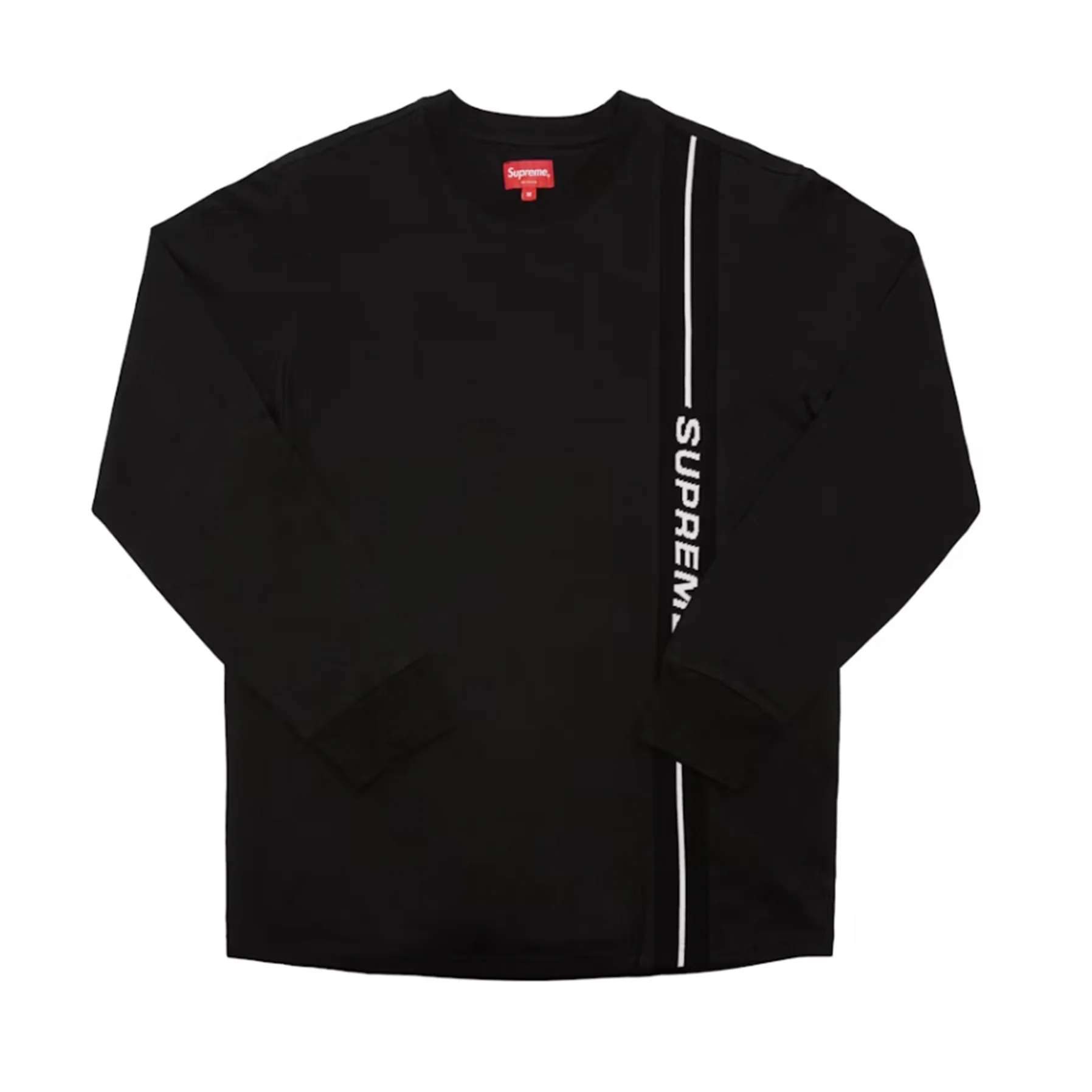 Supreme Vertical Logo Stripe L/S Top Black [USED] - M (Used)
