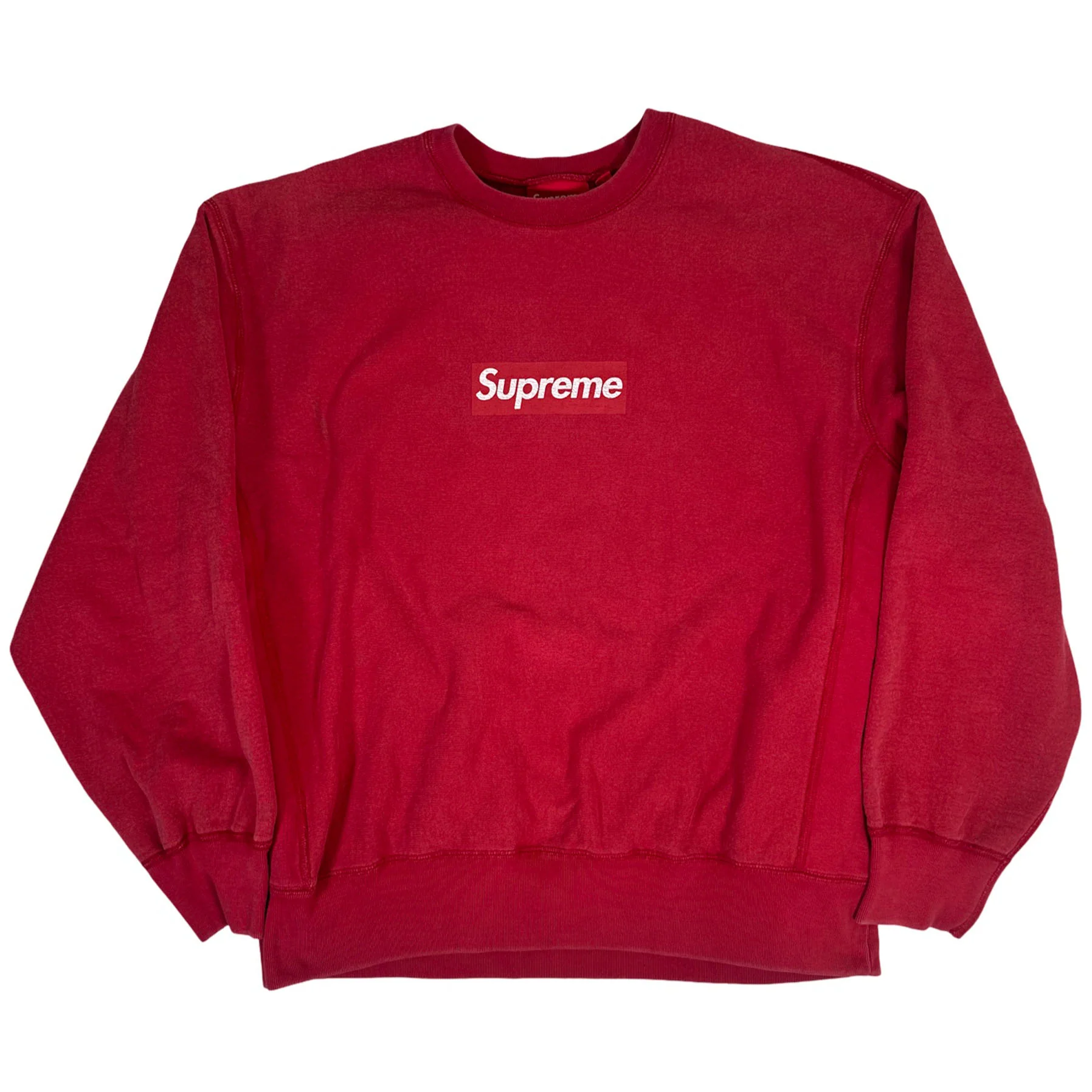 Supreme Washed Box Logo Crewneck Red [Used] - L (Used)