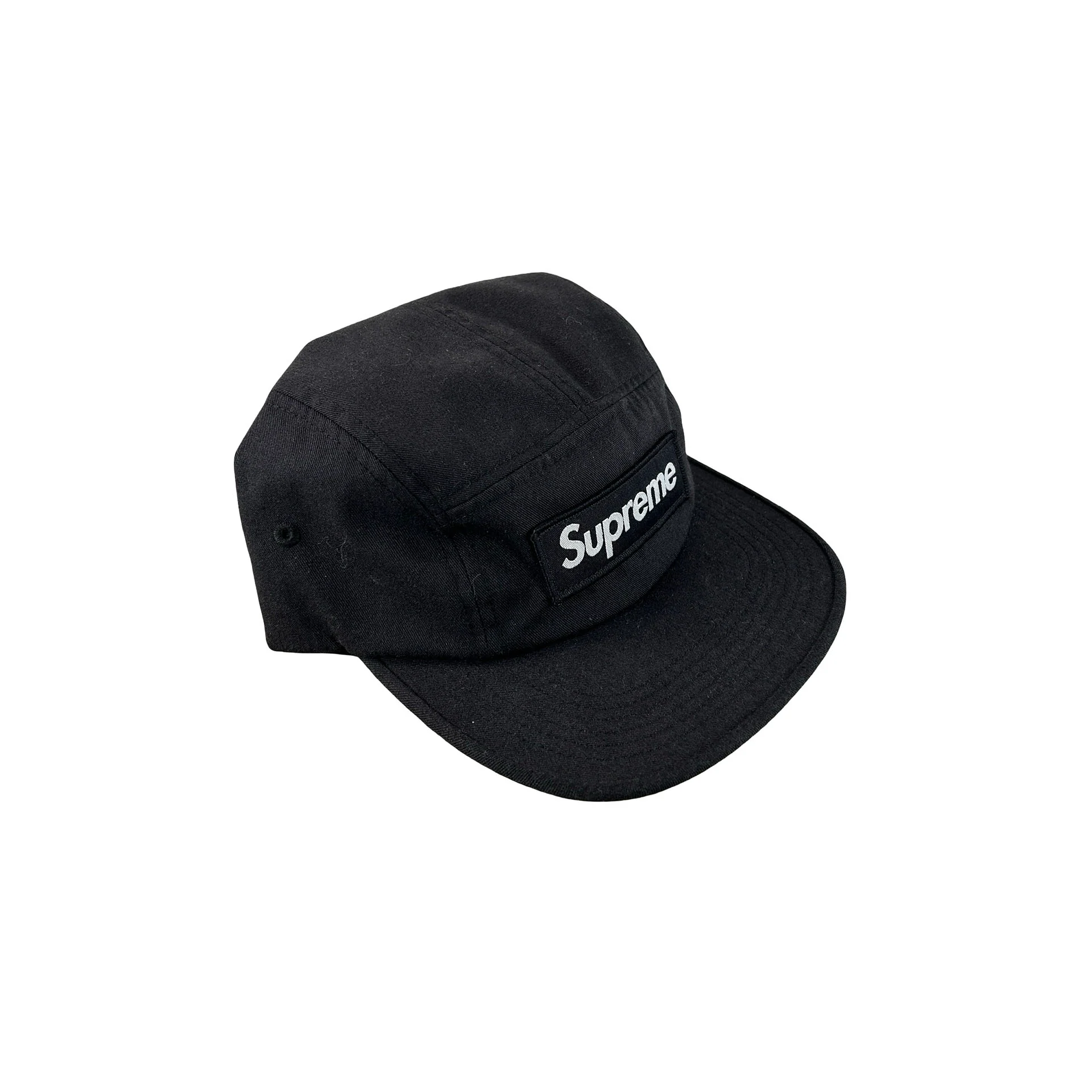 Supreme Washed Chino Twill Camp II Cap (SS24) Black [USED] - OS (Used) - Image 3