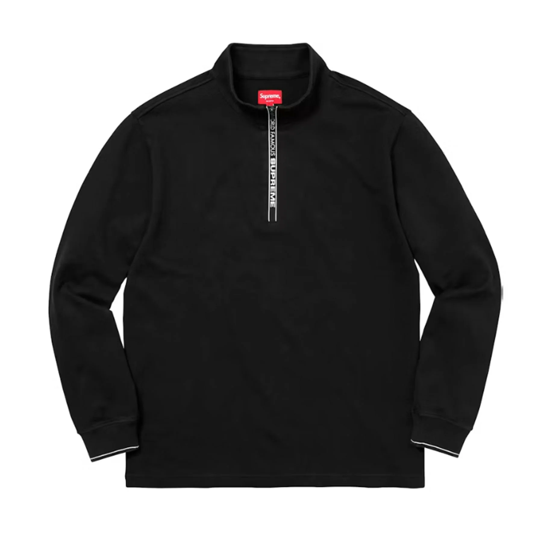 Supreme World Famous Half Zip Pullover Black [USED] - M (Used)