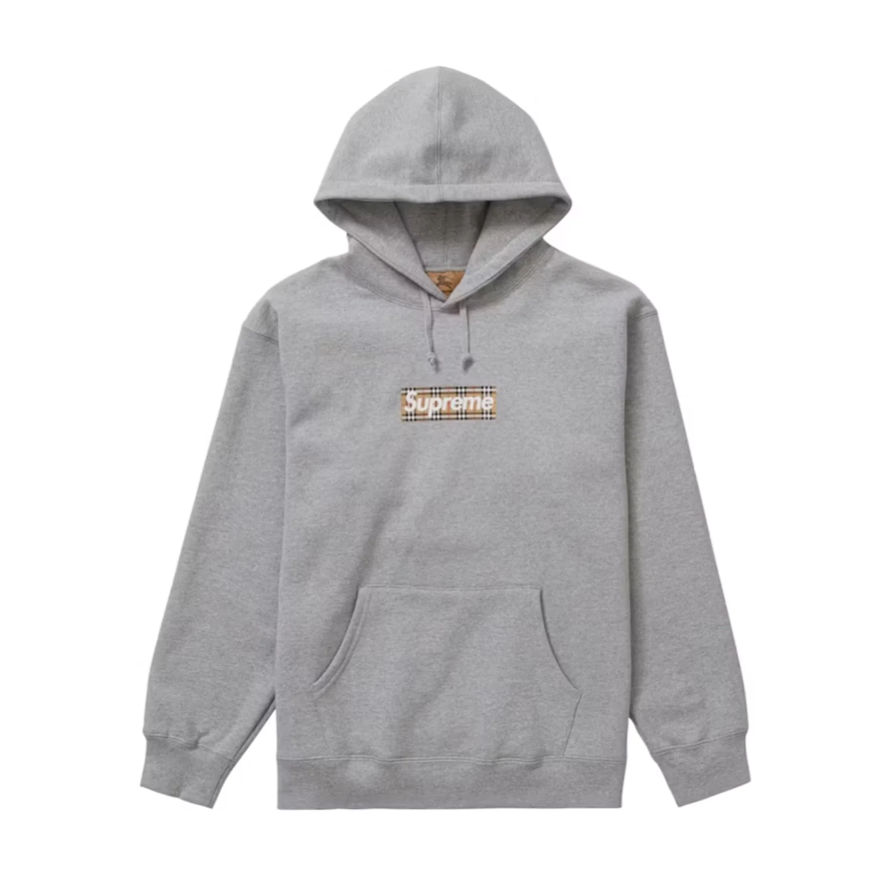 Supreme x Burberry Box Logo Hooded Sweatshirt Heather Grey