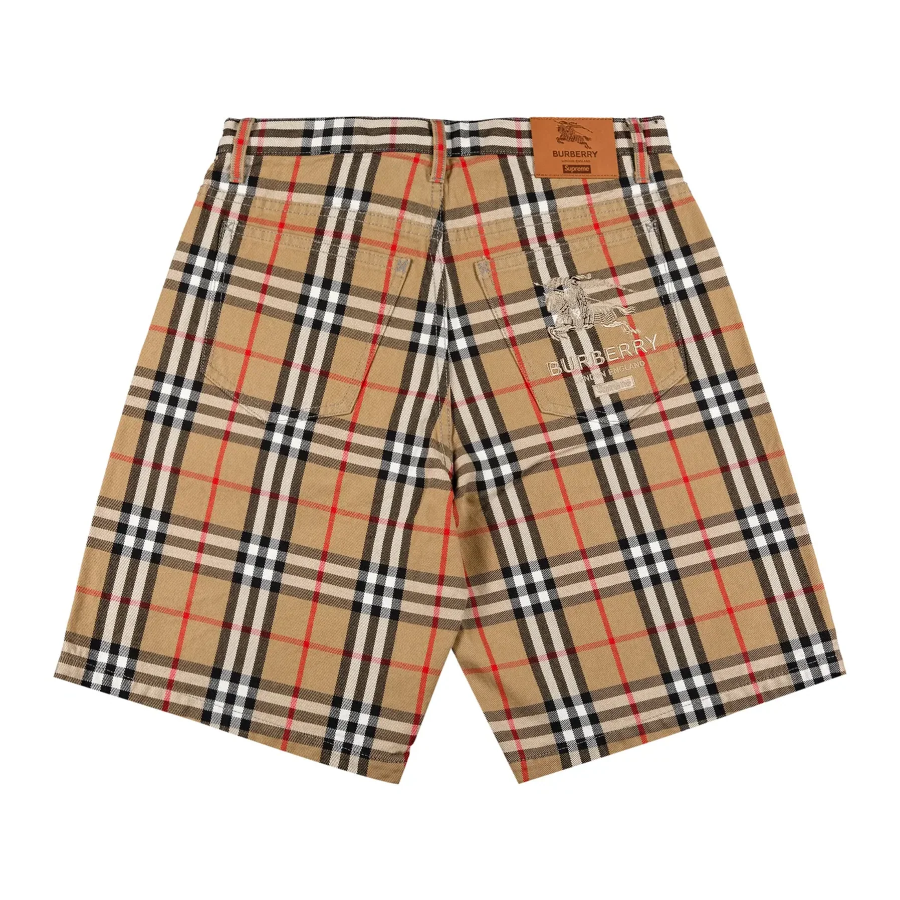 Supreme x Burberry Denim Short 'Beige' [USED] - 32 (Used) - Image 2