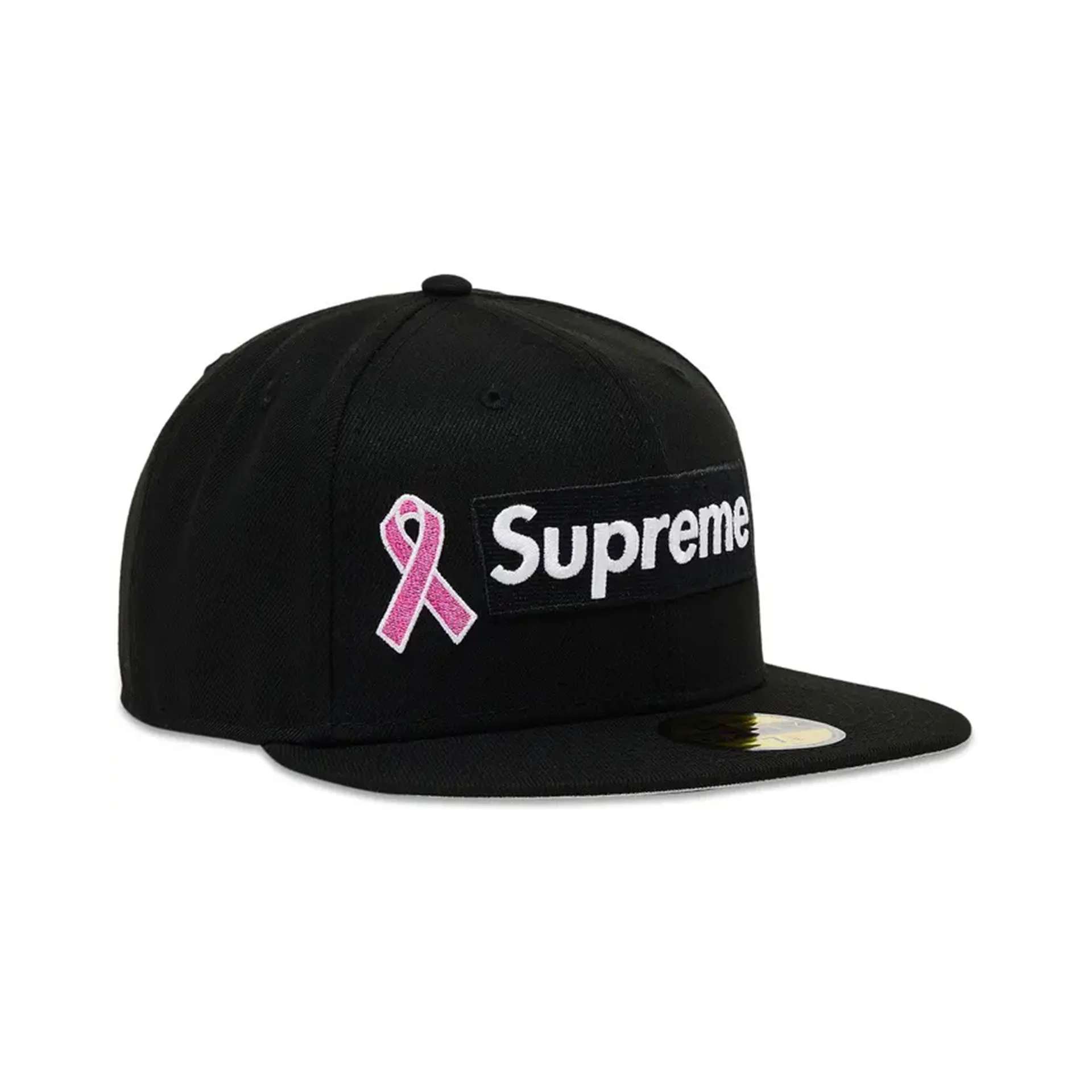 Supreme x New Era Breast Cancer Awareness Box Logo Fitted Hat Black - Image 2